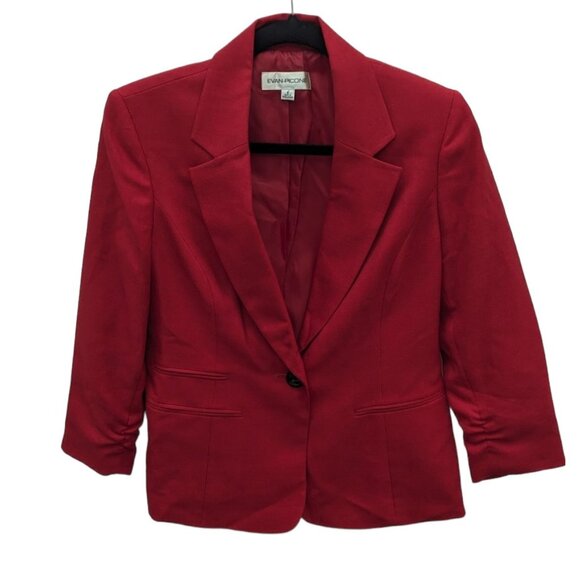 Evan Picone Jackets & Blazers - Vintage Evan Picone Red Holiday Career Blazer Suit Jacket Coat Size 6 Medium